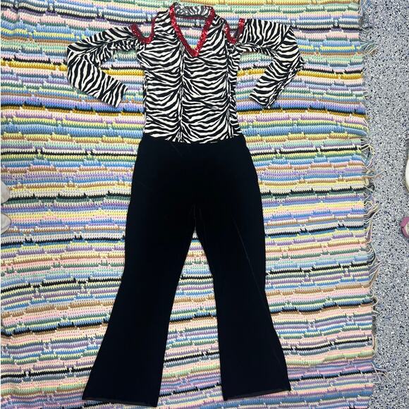 80s Zebra sequin jumpsuit - Picture 1 of 9